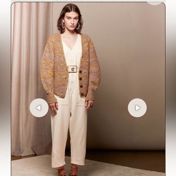 BA&SH HAILI MARLED CARDIGAN - YELLOW COMBO - Picture 11 of 16